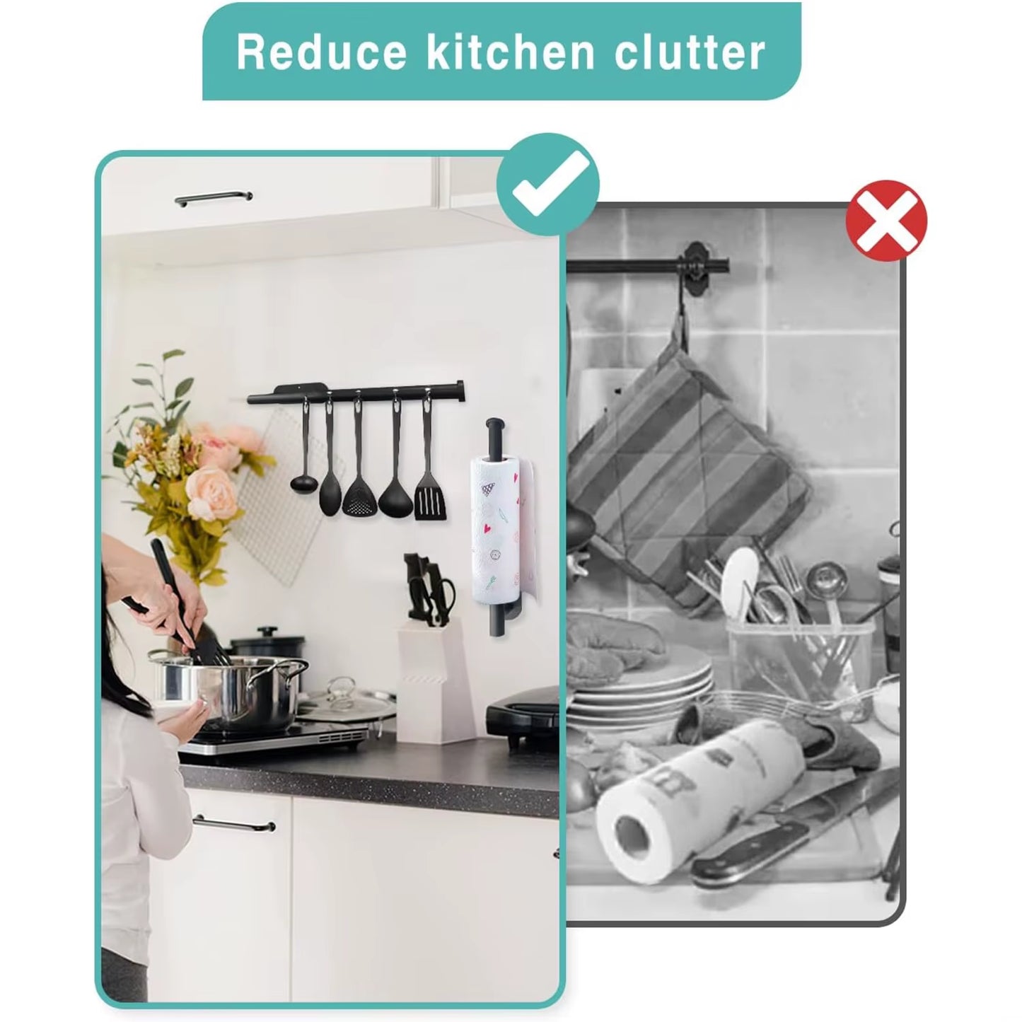 Stylish Kitchen Paper Towel Holder - Adhesive Tissue Hanger for Effortless Storage and Organization