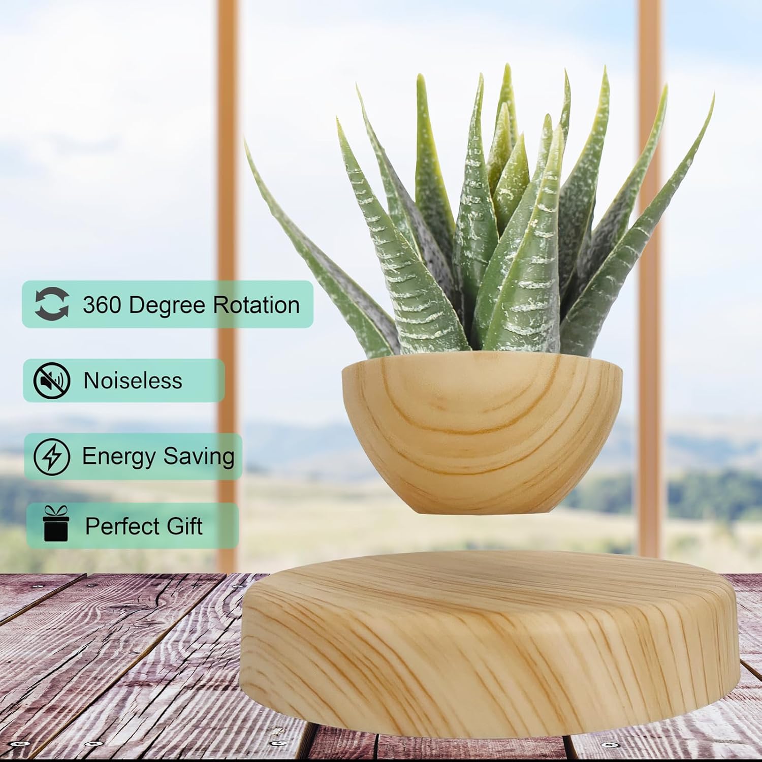 Magnetic Floating Plant Pot - Enchanting Levitating Bonsai Planter for Succulents and Home Decor