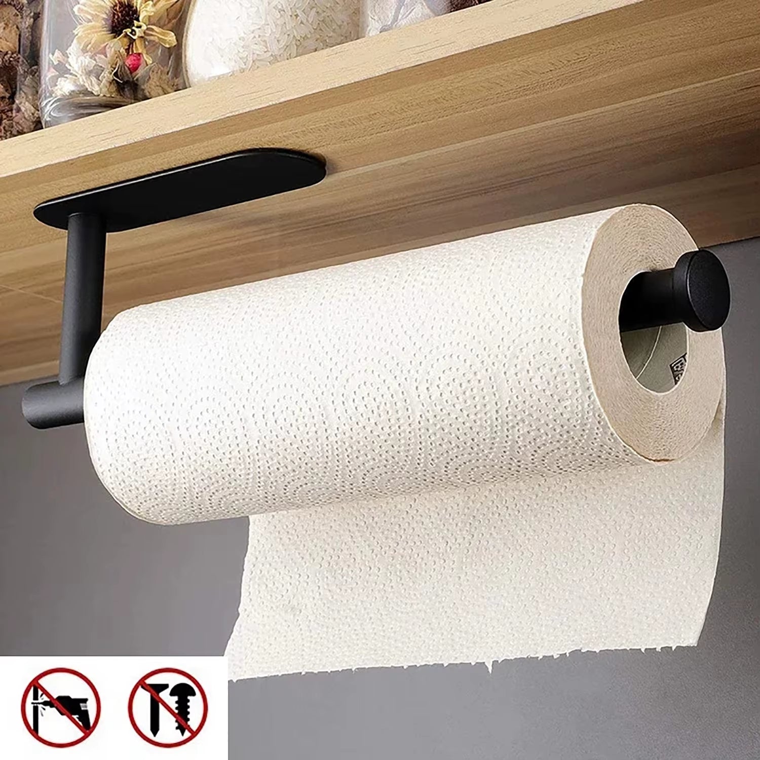 Stylish Kitchen Paper Towel Holder - Adhesive Tissue Hanger for Effortless Storage and Organization
