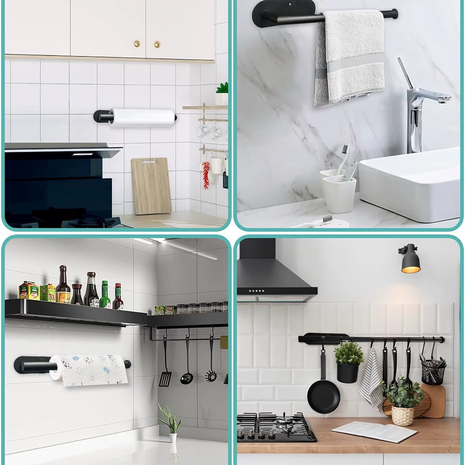 Stylish Kitchen Paper Towel Holder - Adhesive Tissue Hanger for Effortless Storage and Organization
